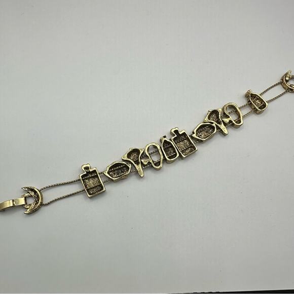 TOFA Vintage Physician Medical Gold Tone Charm Stretch Bracelet Retro - Picture 9 of 12